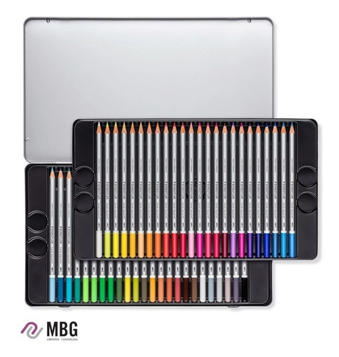 Imagen 2 de 7 de Lápices Acuarelables Staedtler Karat Lata Por 48 Colores