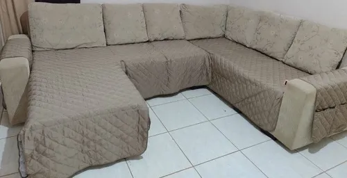 comprar Protetor Sofá De Canto Só Assento Com Chaise Sob Medida 