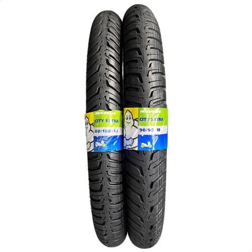 Par Pneu 80/100-18 + 90/90-18 S/ C Michelin Fan Ybr Cbx 200