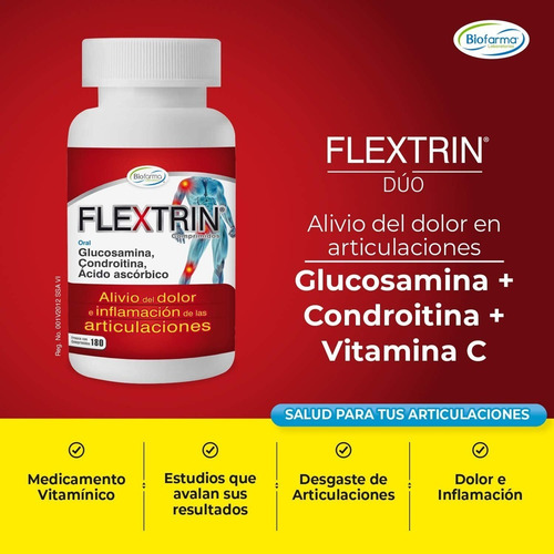 Glucosamina Flextrin Oral Frasco Con 180 Comprimidos