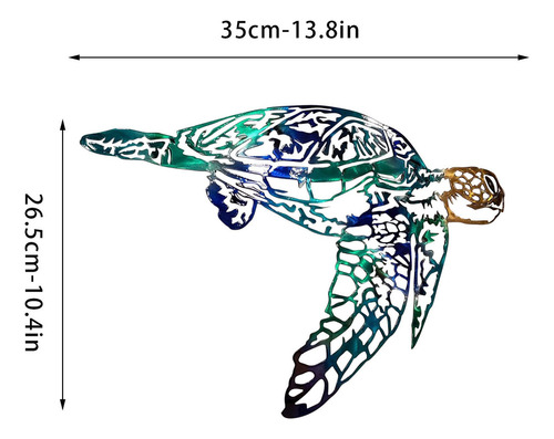 Silueta De Metal Forjado Con Forma De Tortuga Marina R, Hech