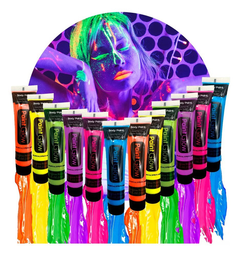 Pack X6 Pinturas Flúor Fiesta Neón Diversión 14ml C/u Makeup