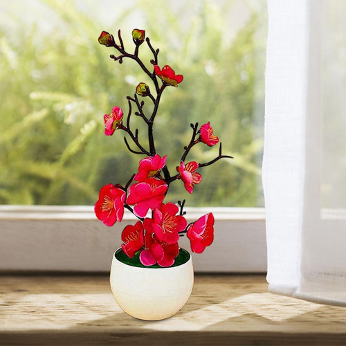 R 2 Uds Plantas Falsas Flores Artificiales En Maceta