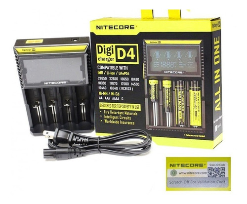Nitecore Digi D4 Cargador De Baterias Con Pantalla Lcd (digi D4)