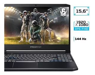 Notebook gamer Acer Predator Helios 300 PH315-53 preta 15.6", Intel Core i7 10750H 16GB de RAM 512GB SSD, NVIDIA GeForce RTX 2060 144 Hz 1920x1080px Windows 10 Home