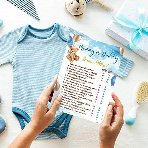 Jogos De Chá De Bebê De Urso Para Menino Ou Menina, 5 Ativi