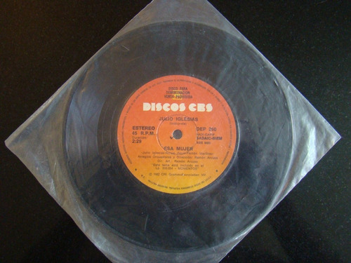 Julio Iglesias Quijote Promo 1982 Vinilo Simple 7 Esa Mujer