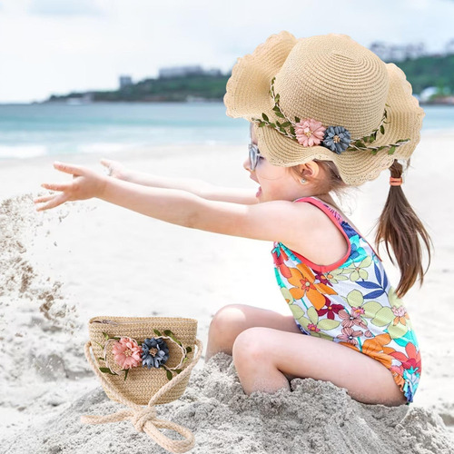 Sombrero For El Sol For Niños, Gorra De Playa, Bolso