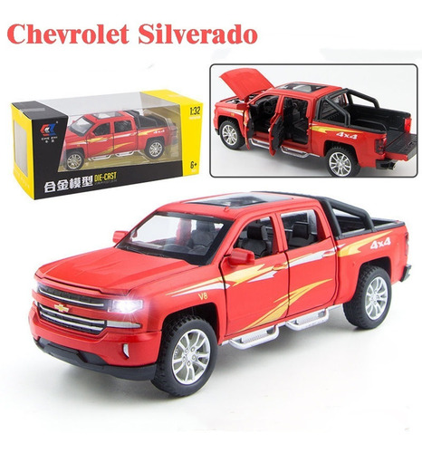 Chevrolet Silverado V8 4×4 Camioneta Miniatura Metal Autos