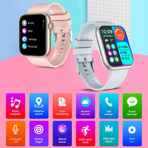 Smartwatch Reloj Inteligente 1.85 '' Android Ios Color Rosa