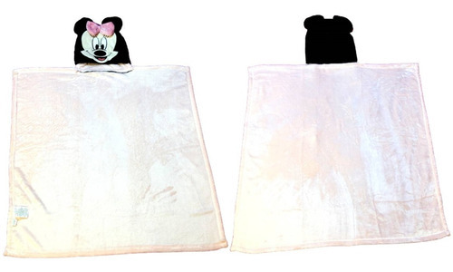 Manta Para Bebê Com Capuz Minnie Mouse Rosa Menina Disney