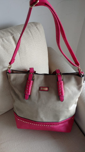 Cartera Beige Y Fucsia Basement