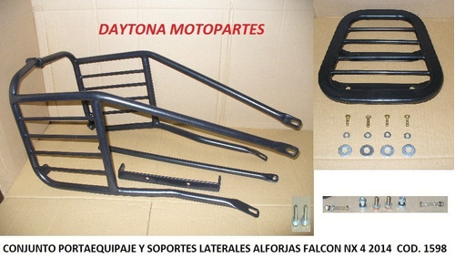 Portaequipaje + Soportes S/base Honda Nx 400 Falcon 2014-20