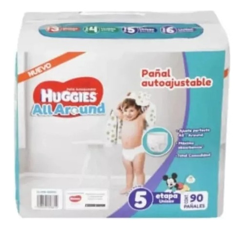 Pañales Huggies All Around Autoajustables Etapa5-90 Pzas