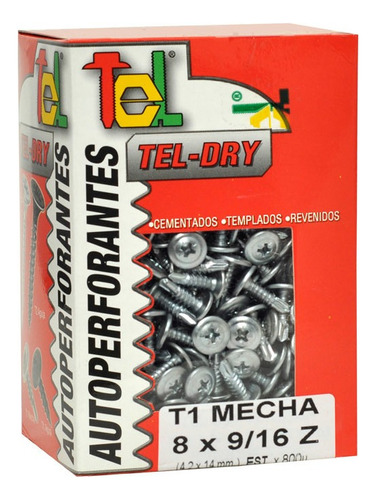 Tornillo Autoperforante T1 Mecha 8x9/16 Z Caja X 800 U - Rex