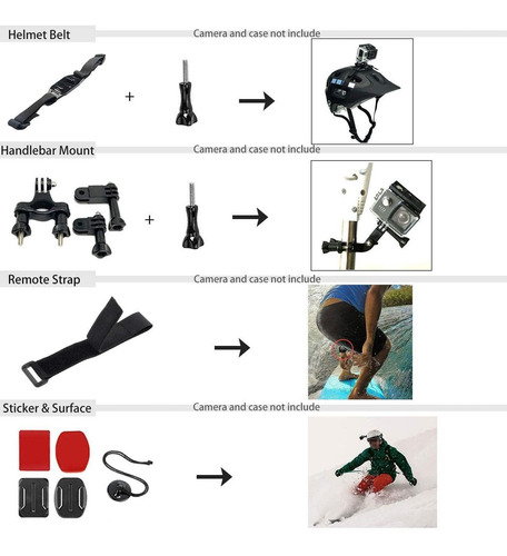 Imagen 3 de 7 de Bmuupy Accesorios Kit Para Gopro Hero 9 8 Max 7 6 5 4 Gop...