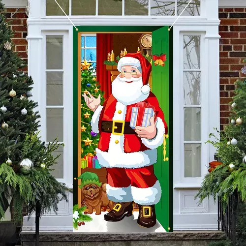 Cubierta Puerta Navidad, Decoración De Fiesta Para Hogar