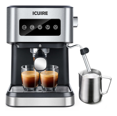 Icuire Máquina De Café Expreso Con Jarra De Espuma De Leche,