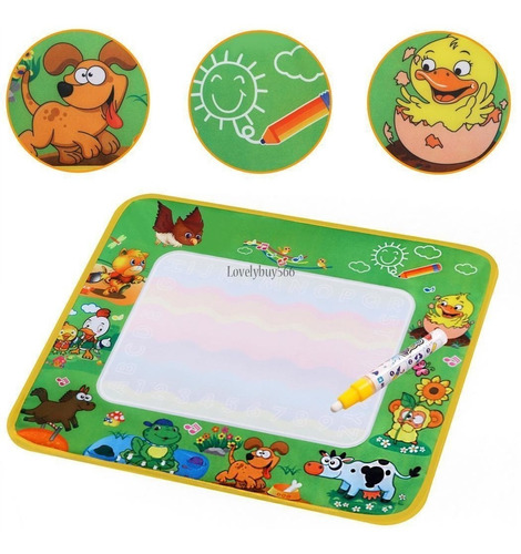 Aqua Doodle Mat, Funny Green Niños Kids Water Drawing Mat Bo