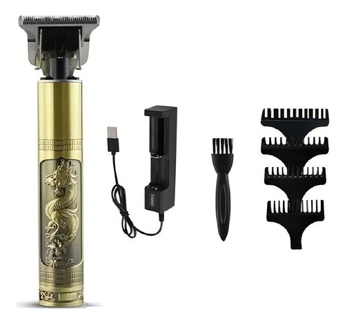 Máquina Cabelo E Barba Sem Fio Acabamento T9 Dragão Gold ! Cor Dourado 110V/220V