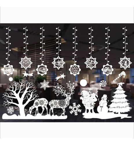 Pegatinas Navideñas Con Diseño De Ciervo De Cristal Para Dec