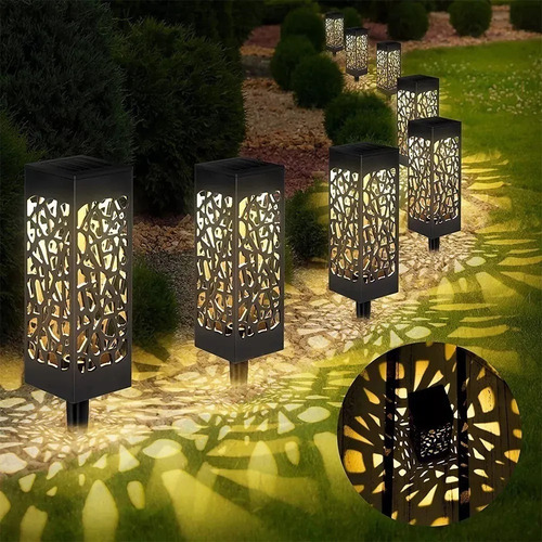 6pzs Lampara Luz Foco Solar Al Aire Libre Impermeable Jardín