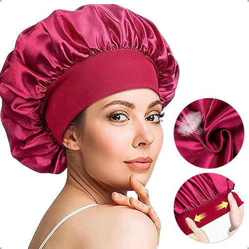 Gorro Satín Seda Para Dormir Antifriz Cuidado Cabello Rizos