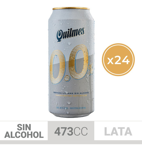 Cerveza Quilmes Sin Alcohol 0.0% 473ml Pack X 24 Uni