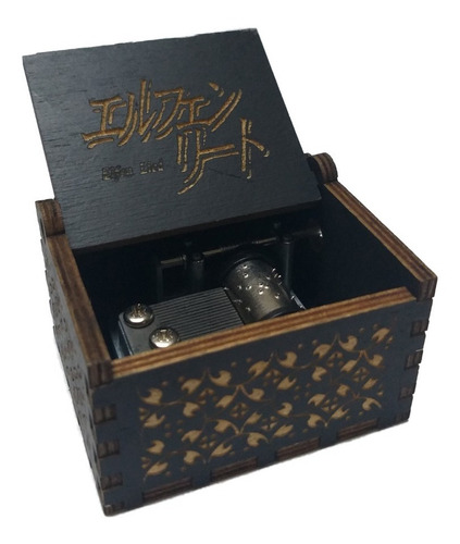 Caja Musical De Manivela Anime Elfen Lied Negra De Colección