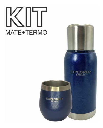 Mate 193 Ml + Termo 750 Ml Azul