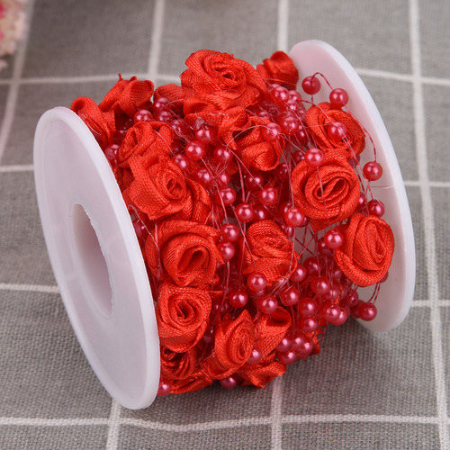 Guirnalda De Perlas Artificiales Rosas De 10 M Por Rollo