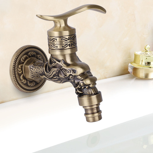Grifo De Agua G1/2 De Latón Envejecido Para Lavar Ropa Y Bañ