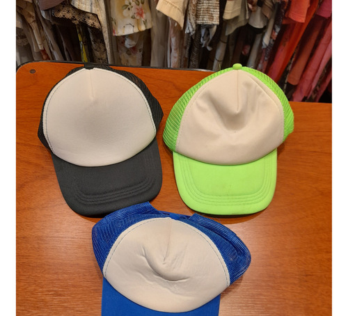 Lote X 3 Gorros Viseras Colores