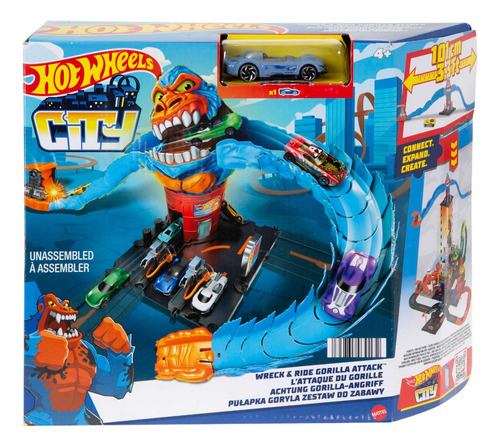Circuito Hot Wheels City Gorilla Attack Post - Mattel