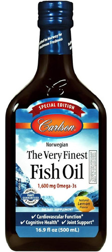 Aceite De Pescado Más Fino 1600 Mg Carlson 500 Ml