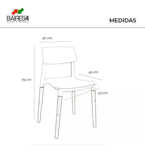 Imagen 7 de 7 de Pack X 6 Sillas De Comedor Milán