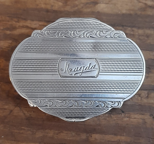 Antigua Caja Pastillero De Plata Alemana 