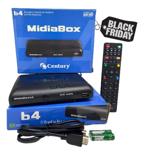 Receptor Digital Midiabox Azul Century B4 Sat Midia Box B4