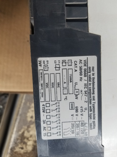 Disyuntor Siemens Vde 0660/ Iec 947-2. Ac 50/60 Hz. Cat A (Usado)
