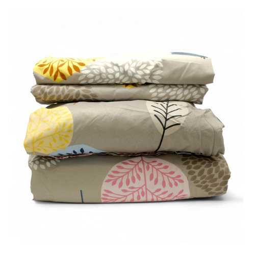 Juego De Sabanas Para Cama Queen Size Capuchino Floreado