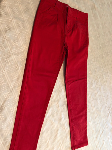Pantalón Rojo Slim Import Talle 7/8 Años Niña Buen Estado