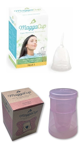 Copa Menstrual Maggacup Silicona + Vaso Esterilizador Rosa