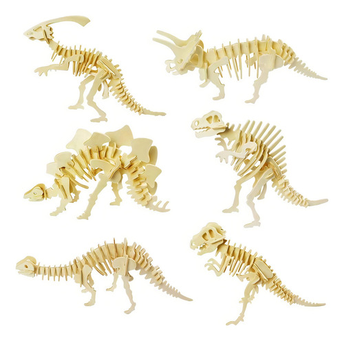 Colorsheng Rompecabezas De Madera 3d De Simulación De Dino