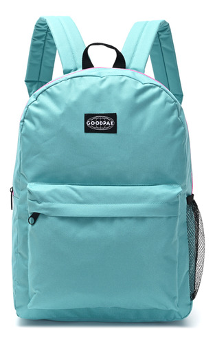 Mochila Goodpak 37536 Full Color Turquesa Diseño De La Tela Lisa