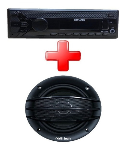 Combo Radio Aiwa Aw3239ub Y Parlantes North Tech 5