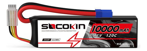 Socokin 3s Lipo Bateria 10000mah 120c Con Ec5 Conector Soft 