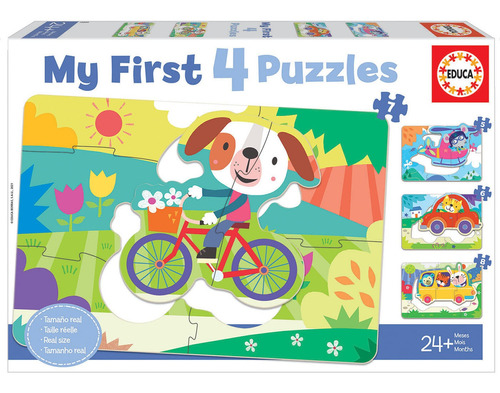 Set Puzzle Transporte Rompecabezas Animales Perro Educa Ax ®