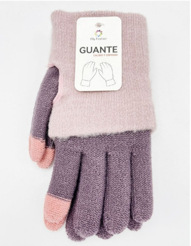 Guantes Tejidos Bicolores Para Mujer Para Invierno