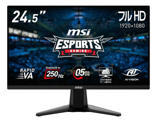 Monitor Msi 255xfv 25 Fhd 250hz 0.5ms Hdr 1x Dp 2x Hdmi