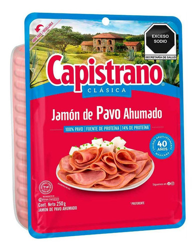 Jamón De Pavo Ahumado Capistrano 250g